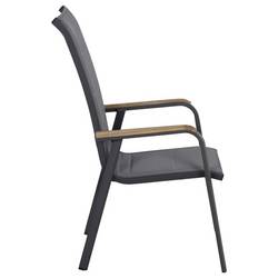 Siena Garden Tesoro N40080 zahradní židle hliník, teakové dřevo antracit (matný), šedá, přírodní