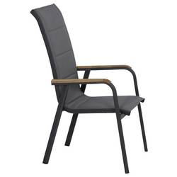 Siena Garden Tesoro N40080 zahradní židle hliník, teakové dřevo antracit (matný), šedá, přírodní