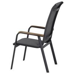 Siena Garden Tesoro N40080 zahradní židle hliník, teakové dřevo antracit (matný), šedá, přírodní