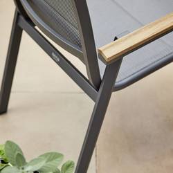 Siena Garden Tesoro N40080 zahradní židle hliník, teakové dřevo antracit (matný), šedá, přírodní