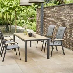 Siena Garden Tesoro N40080 zahradní židle hliník, teakové dřevo antracit (matný), šedá, přírodní