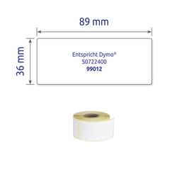 Avery-Zweckform etikety v roli kompatibilní náhradní DYMO, Seiko 99012, S0722400 89 x 36 mm papír bílá 520 ks trvalé Adresní nálepky AS0722400