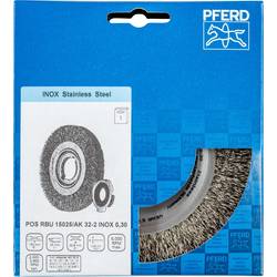 PFERD TOOLS Kulatý kartáč široký, neopft RBU Ø 150 x 25 mm variabilní otvor z nerezové oceli Ø 0,30 pro stojan s broušením 1 POS RBU 15025/AK32-2 INOX 0,30
