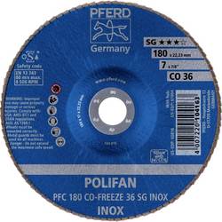 PFERD TOOLS 67718036 PFC 180 CO-FREEZE 36 SG INOX vějířovitý brusný kotouč Průměr 180 mm Ø otvoru 22.23 mm Zrnitost 36 Slitina na bázi niklu, Superslitiny na