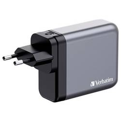 Verbatim GNC-140 GaN cestovní nabíječka, GaN, s adaptérem pro Evropu, s britským adaptérem, s americkým adaptérem, 1x USB A , 3x USB-C®, 140 W, Dodávka