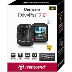 Transcend DrivePro 230Q kamera za čelní sklo s GPS, 130 ° 12 V akumulátor, systém pro udržení v jízdním pruhu, WLAN, varování před kolizí, displej