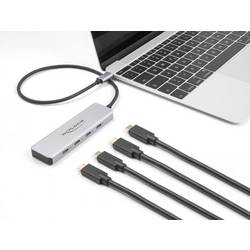 Delock 64231 USB Hub 4 porty USB-C® USB 3.2 Gen2 10 GBit/s s konektorem USB C šedá 64231