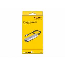 Delock 64231 USB Hub 4 porty USB-C® USB 3.2 Gen2 10 GBit/s s konektorem USB C šedá 64231