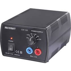 VOLTCRAFT CSP-120 laboratorní zdroj s nastavitelným napětím 3 V, 4.5 V, 6 V, 7.5 V, 9 V, 12 V 1.5 A (max.) 18 W Počet výstupů 1 x