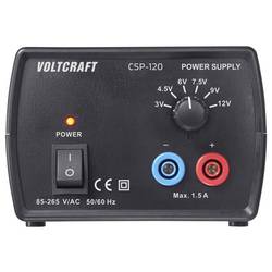 VOLTCRAFT CSP-120 laboratorní zdroj s nastavitelným napětím 3 V, 4.5 V, 6 V, 7.5 V, 9 V, 12 V 1.5 A (max.) 18 W Počet výstupů 1 x