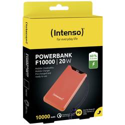 Intenso F10000 powerbanka Li-Pol, 10000 mAh, Quick Charge, Dodávka energie, USB-A, USB-C®, oranžová, Indikátor stavu