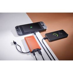 Intenso F10000 powerbanka Li-Pol, 10000 mAh, Quick Charge, Dodávka energie, USB-A, USB-C®, oranžová, Indikátor stavu