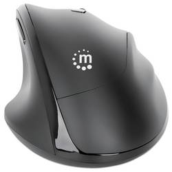 Manhattan 190237 optická ergonomická myš, přenos bezdrátový, 3 tlačítko, 800 dpi, 1200 dpi, 1600 dpi, černá
