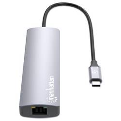 Manhattan dokovací stanice pro notebook USB-C PD 6-in-1 4K Dockingstation Hub USB-C-Stecker auf HDMI-Port 3xUSB RJ45 vč. funkce nabíjení, napájení USB-C®