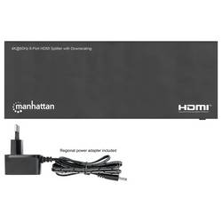 Manhattan 4K@60Hz 8-Port HDMI-Splitter EDID-Schalter für Downscaling schwarz 8 portů HDMI rozbočovač kovový ukazatel, UHD, možnost 3D přehrávání 3840 x 2160