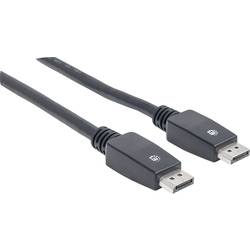 Manhattan DisplayPort kabel Konektor DisplayPort, Konektor DisplayPort 10.00 m černá 354134 4K UHD, fóliové stínění, UL certifikace, pozlacené kontakty Kabel
