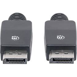 Manhattan DisplayPort kabel Konektor DisplayPort, Konektor DisplayPort 10.00 m černá 354134 4K UHD, fóliové stínění, UL certifikace, pozlacené kontakty Kabel