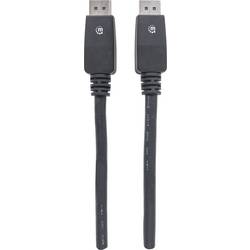 Manhattan DisplayPort kabel Konektor DisplayPort, Konektor DisplayPort 10.00 m černá 354134 4K UHD, fóliové stínění, UL certifikace, pozlacené kontakty Kabel