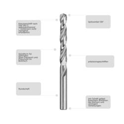 kwb 206570 HSS kovový spirálový vrták 7 mm Celková délka 109 mm DIN 338 válcová stopka 1 ks