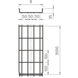 OBO Bettermann Mřížkový žlab (d x š x v) 3000 x 50.00 x 35.00 mm 1 ks