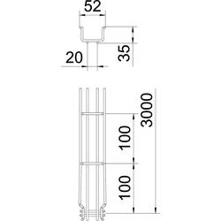 OBO Bettermann Mřížkový žlab (d x š x v) 3000 x 50.00 x 35.00 mm 1 ks