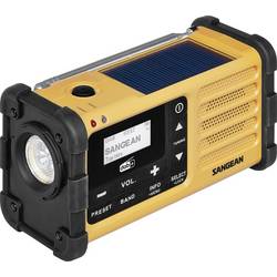 Sangean MMR-88 DAB+ A500559 outdoorové rádio, DAB+, FM, nouzové rádio, s USB nabíječkou, stolní lampa, Solární panel, Ruční klika, černá, žlutá