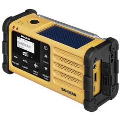 Sangean MMR-88 DAB+ A500559 outdoorové rádio, DAB+, FM, nouzové rádio, s USB nabíječkou, stolní lampa, Solární panel, Ruční klika, černá, žlutá