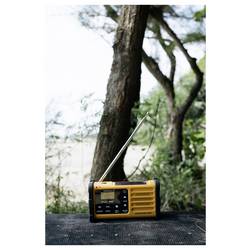 Sangean MMR-88 DAB+ A500559 outdoorové rádio, DAB+, FM, nouzové rádio, s USB nabíječkou, stolní lampa, Solární panel, Ruční klika, černá, žlutá