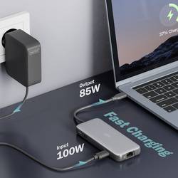 Digitus USB-C® dokovací stanice DA-70914 vč. funkce nabíjení, integrovaná čtečka karet, napájení USB-C®