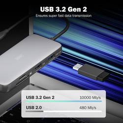 Digitus USB-C® dokovací stanice DA-70914 vč. funkce nabíjení, integrovaná čtečka karet, napájení USB-C®