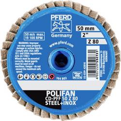 PFERD TOOLS 42719508 CD PFF 50 Z 80 vějířovitý brusný kotouč Průměr 50 mm Zrnitost 80 Slitina na bázi kobaltu, bronz, titan, měď, mosaz, nerezová ocel, Šedá /