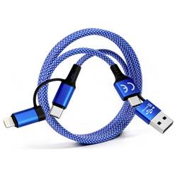 Smrter Nabíjecí kabel USB USB-C ® zástrčka, USB-A zástrčka, Apple Lightning konektor 1 m modrá SMRTER_MAGNETO_ULT_BL