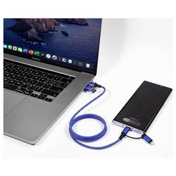 Smrter Nabíjecí kabel USB USB-C ® zástrčka, USB-A zástrčka, Apple Lightning konektor 1 m modrá SMRTER_MAGNETO_ULT_BL