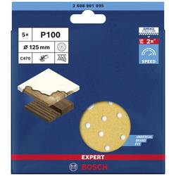 Bosch Accessories EXPERT C470 2608901095 brusné papíry pro excentrické brusky s otvory Zrnitost 100 (Ø) 125 mm 5 ks
