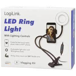LogiLink Ring Light Ø 8,5 cm stativ na světlo Energetická třída (EEK2021) E (A - G) vč. držáku smartphonu