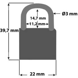 Security Plus V 22-4 visací zámek sada 4 ks neonově žlutá, modrá, oranžová, černá zámek s klíčem