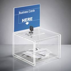 Sigel box pro promoakce s vhazovacím výřezem, zamykatelný VA151 transparentní (š x v x h) 15 x 15 x 21.2 cm 1 ks