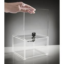 Sigel box pro promoakce s vhazovacím výřezem, zamykatelný VA151 transparentní (š x v x h) 15 x 15 x 21.2 cm 1 ks