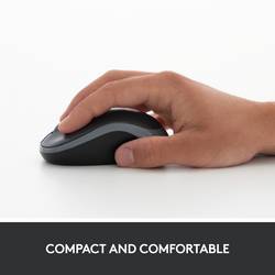 Logitech M185 optická myš, přenos bezdrátový, 2 tlačítko, 1000 dpi, šedá