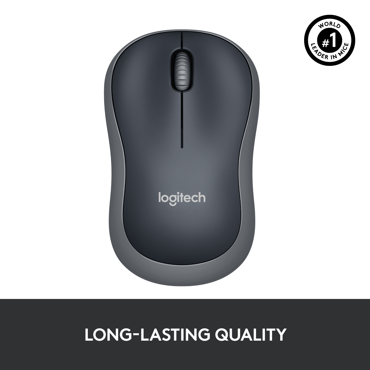 Logitech M185 optická myš, přenos bezdrátový, 2 tlačítko, 1000 dpi, šedá