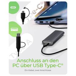 ICY BOX 61124 Pouzdro pro SSD M.2 USB 3.2 (Gen 2) , USB-C™ (USB 3.2 Gen 2)