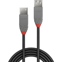 LINDY USB kabel USB 2.0 USB-A zástrčka, USB-A zásuvka 0.50 m černá 36701