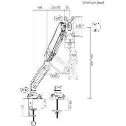 SpeaKa Professional rameno na monitory SP-MM-900 1 Displej: (s) 43,2 cm (17) - 81,3 cm (32) černá nakláněcí, naklápěcí, nastavitelná výška, otočný