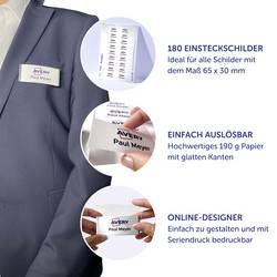 Avery-Zweckform DPC6530A-10 zásuvný štítek se jménem 65 mm x 30 mm bílá