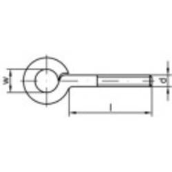 TOOLCRAFT Šrouby s okem typu 48 (Ø x d) 6 mm x 60 mm Galvanicky pozinkovaná ocel M6 Průměr oka 10 mm 100 ks