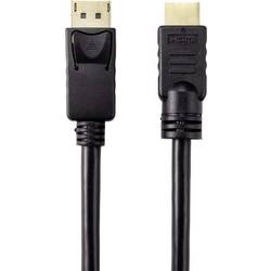 Renkforce DisplayPort / HDMI kabelový adaptér Konektor DisplayPort, Zástrčka HDMI-A 10.00 m černá RF-4581870 s feritovým jádrem Kabel DisplayPort