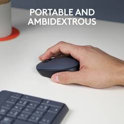 Logitech M170 optická myš, přenos bezdrátový, 3 tlačítko, 1000 dpi, šedá, černá