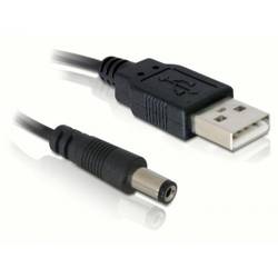 Delock Napájecí kabel USB USB-A zástrčka, DC zástrčka 5,5 mm 1.00 m černá s USB 82197