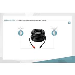 Digitus HDMI kabel Zástrčka HDMI-A, Zástrčka HDMI-A 15.00 m černá AK-330105-150-S pozlacené kontakty HDMI kabel