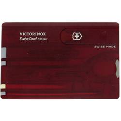 kapesní sada nářadí velikosti kreditní karty Victorinox SwissCard, 10dílná, rubínově červená